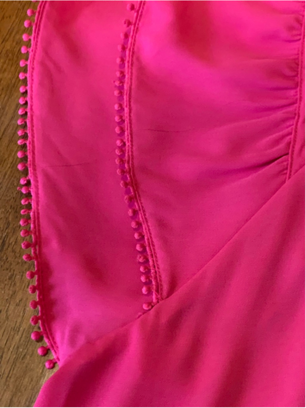 Zac & Rachel Top Large Fuchsia Hot Pink Ruffle Flutter Sleeves - Picture 4 of 7